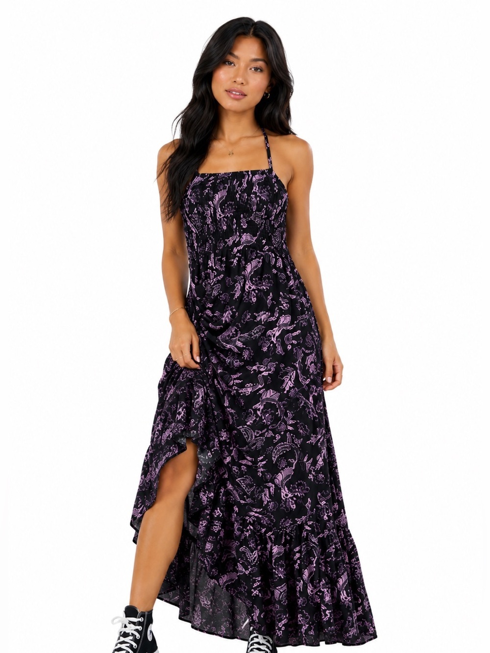 Free People Heat Wave Printed Maxi Dark Midnight Combo Small​